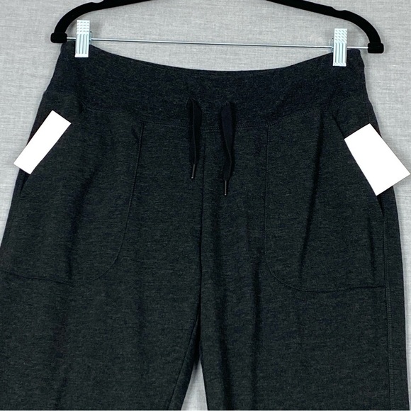 Eddie Bauer Jogging Pants Womens Med Grey Straight Leg Drawstring Waist Pockets - Picture 2 of 9